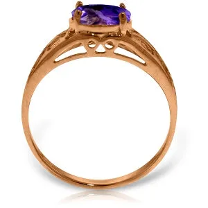 14K Solid Rose Gold Filigree Ring w/ Natural Purple Amethyst