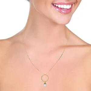 3 Carat 14K Solid Yellow Gold Ragazza Blue Topaz Necklace