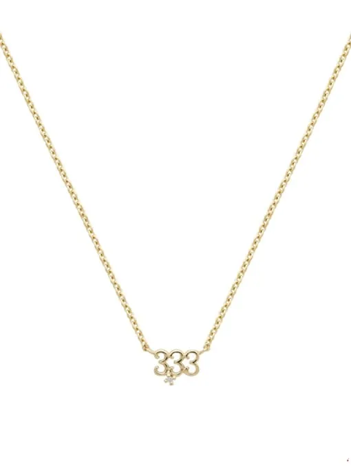 777 Gold Necklace, 18K Gold Plated Zircon, Hypoallergenic Dainty 925 Sterling Silver Necklace
