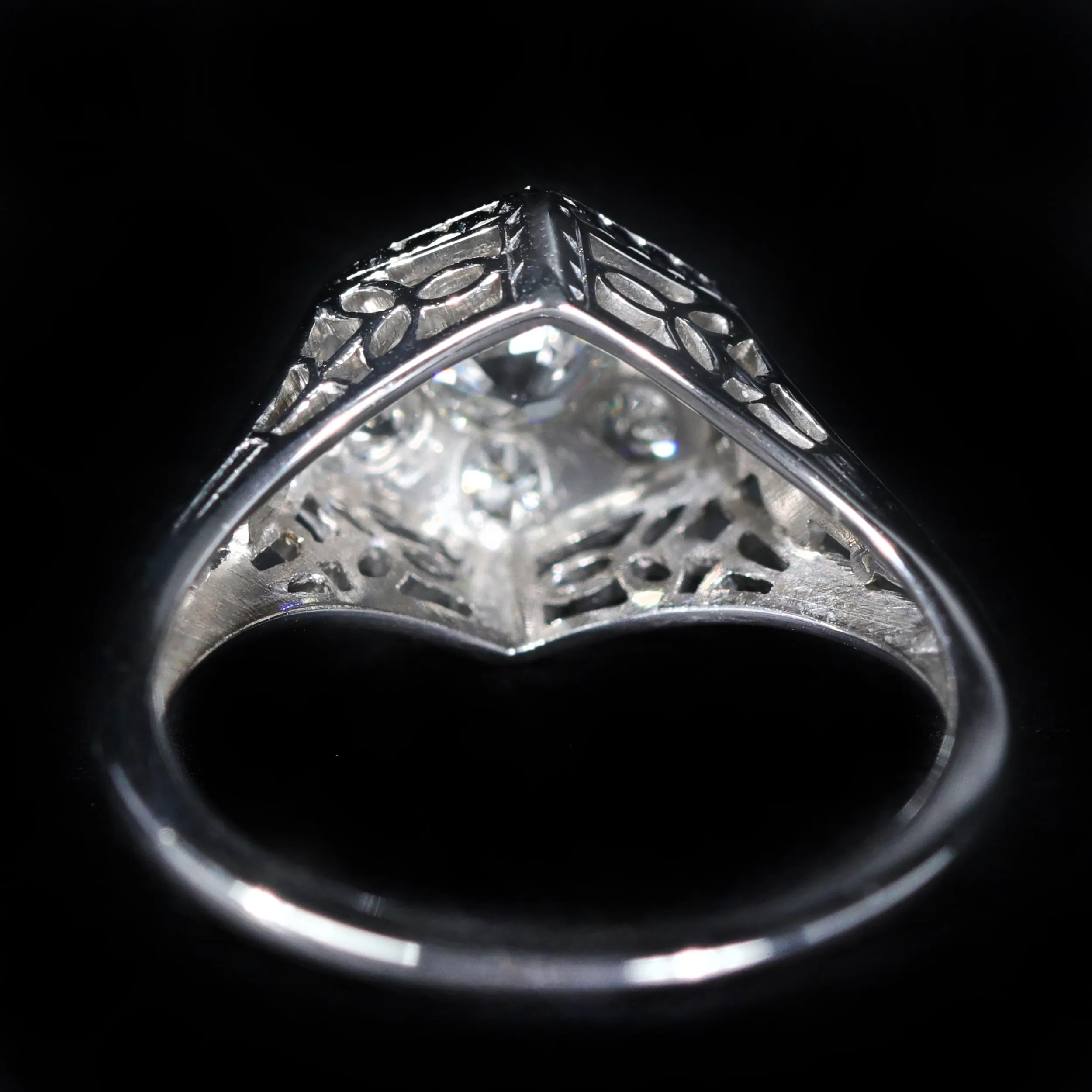 Art Deco 0.60 CTW Old European Cut Diamond Engagement Ring
