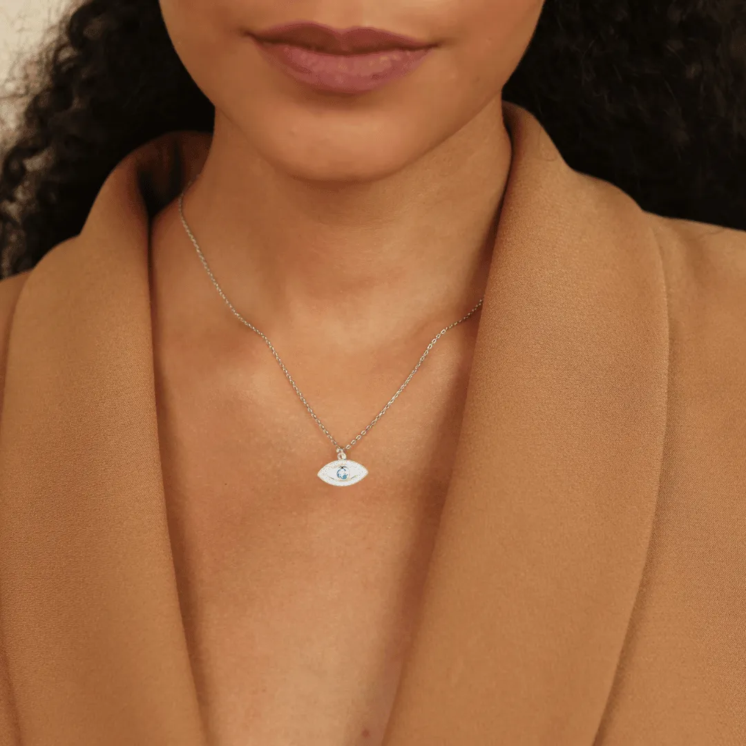Blue Topaz Evil Eye Necklace