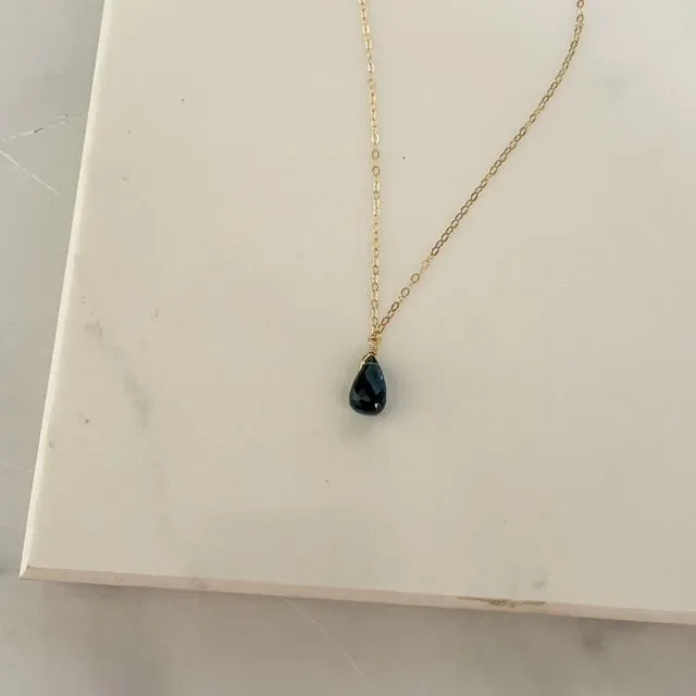 Blue Topaz Teardrop Pendant