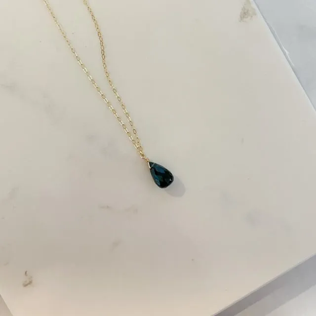 Blue Topaz Teardrop Pendant