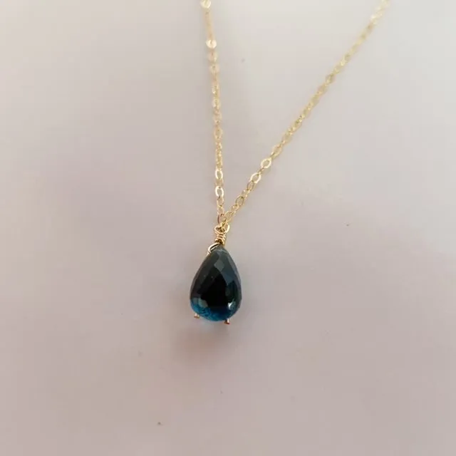 Blue Topaz Teardrop Pendant