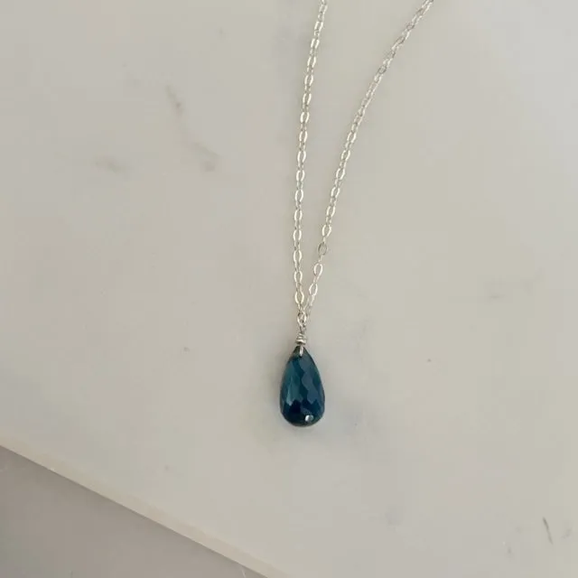 Blue Topaz Teardrop Pendant