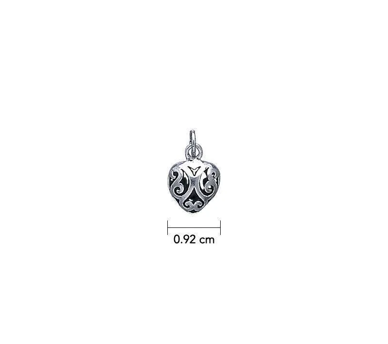 Celtic Spiral Filigree Heart CharmTC187
