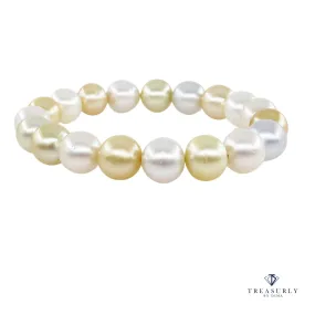 Classic Estate Vintage 9.5mm-10mm Freshwater Multicolor Pearl Strand Bracelet
