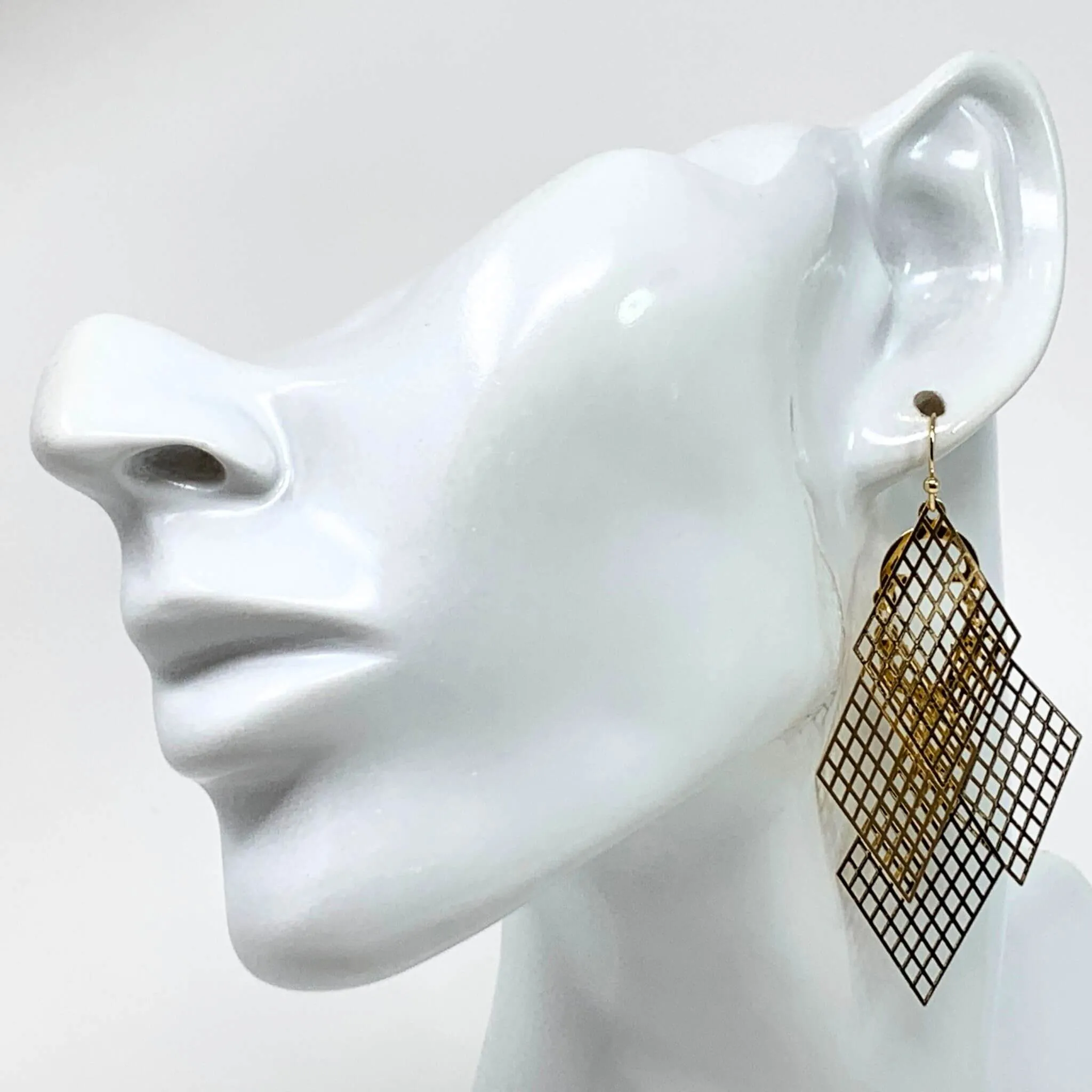 Dazzling Rhombus Chandelier Earrings