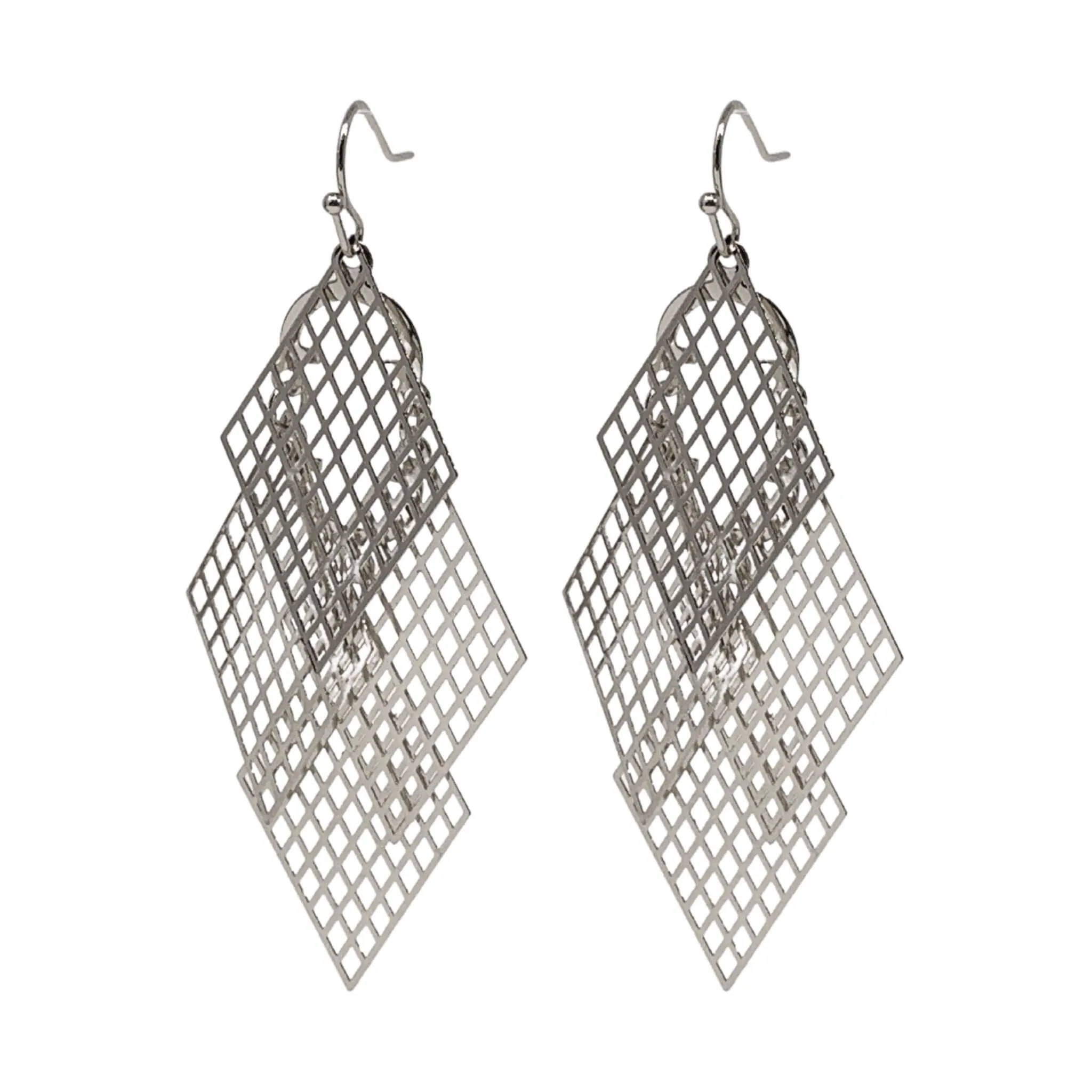 Dazzling Rhombus Chandelier Earrings