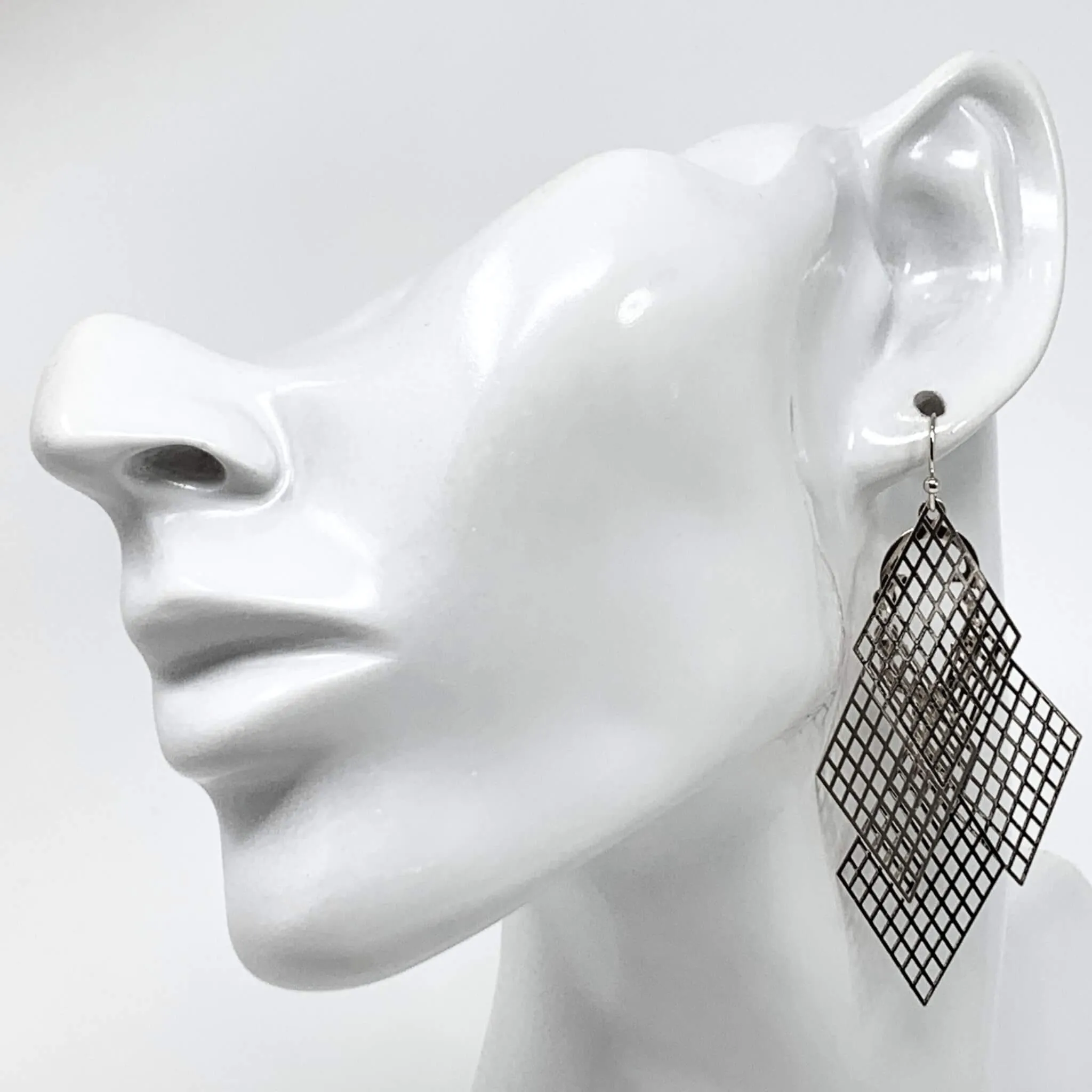 Dazzling Rhombus Chandelier Earrings