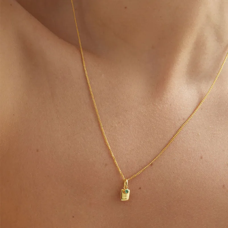 ENGRAVABLE WHITE TOPAZ BIRTHSTONE NECKLACE (APRIL)