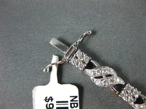 ESTATE WIDE 1.88CT DIAMOND 14KT WHITE GOLD 2 ROW MULTI WAVE TENNIS BRACELET