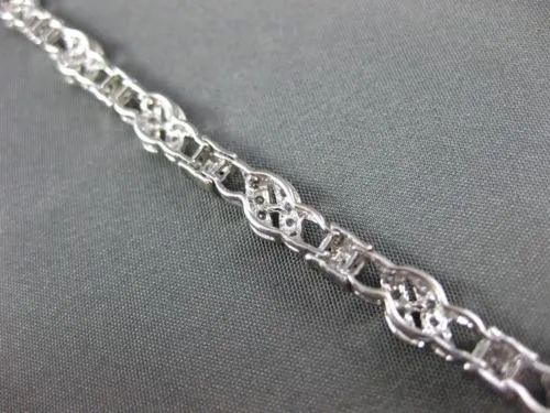 ESTATE WIDE 1.88CT DIAMOND 14KT WHITE GOLD 2 ROW MULTI WAVE TENNIS BRACELET