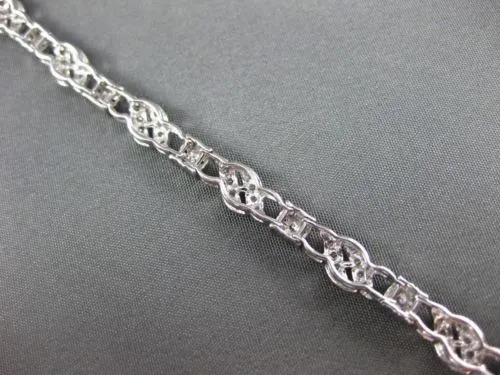ESTATE WIDE 1.88CT DIAMOND 14KT WHITE GOLD 2 ROW MULTI WAVE TENNIS BRACELET