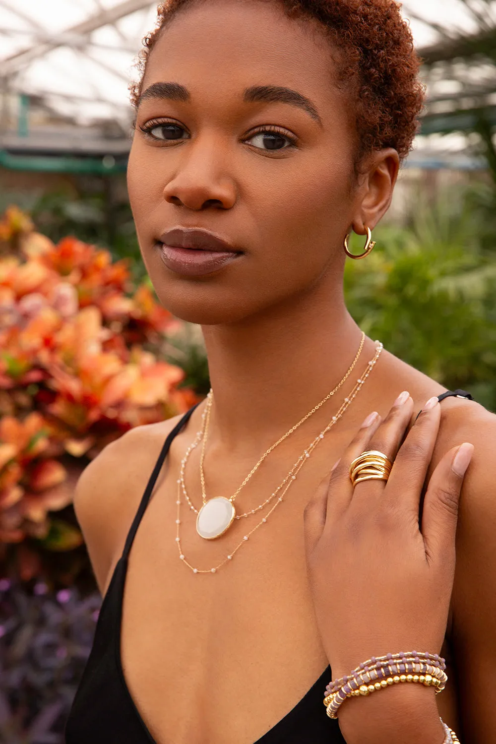 faceted glass necklace