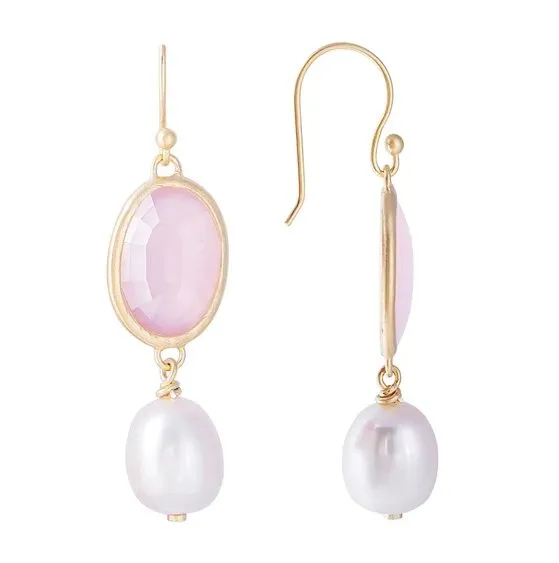 Fairley Rose Quartz Pearl Drops