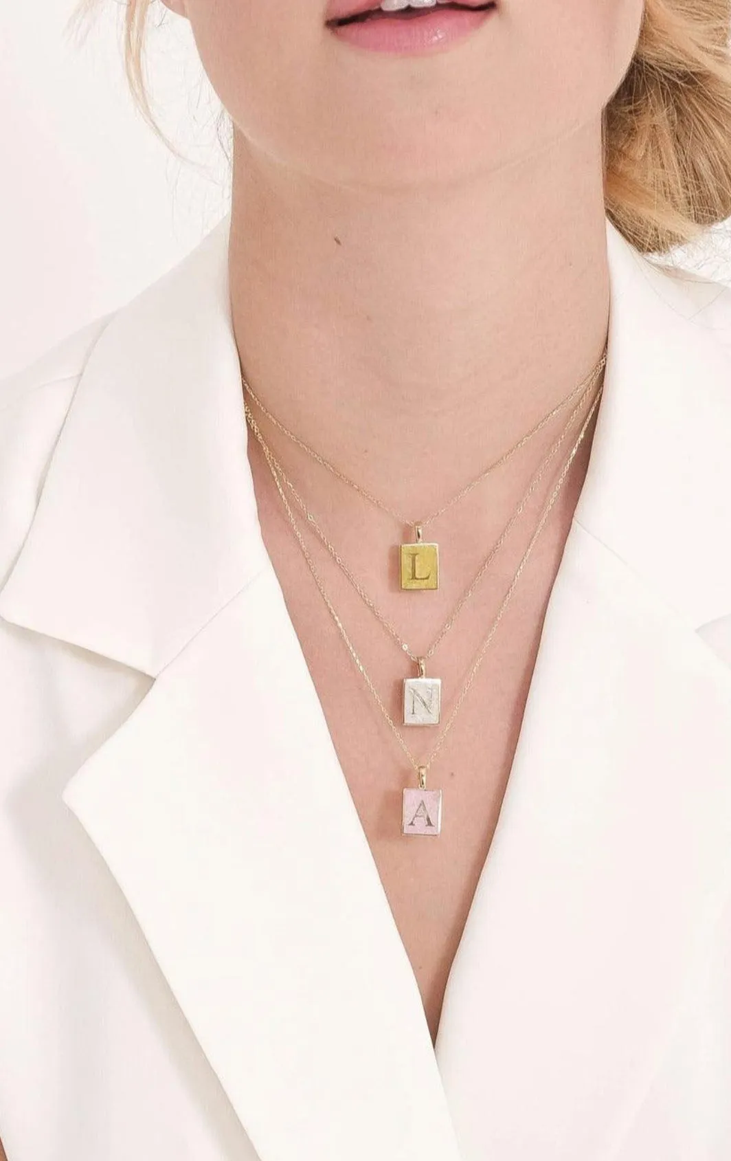 Letter N Moonstone Necklace