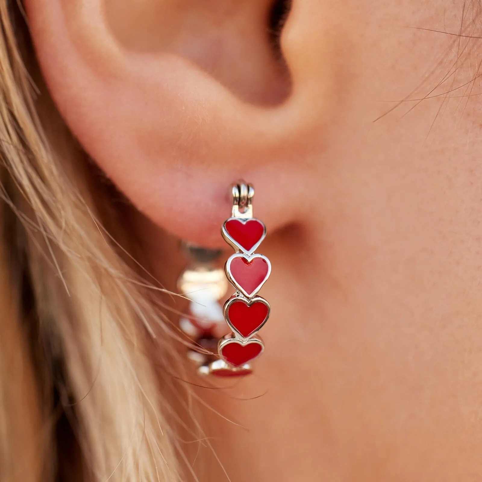 Love Hearts Hoop Earrings
