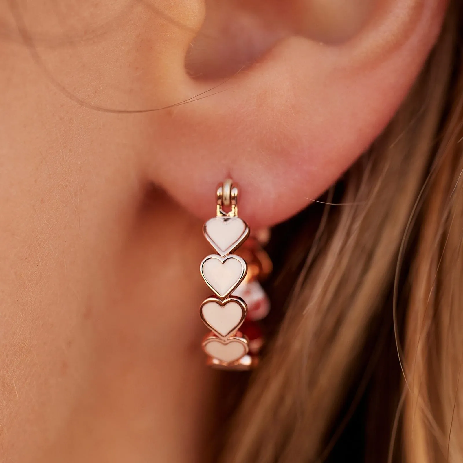 Love Hearts Hoop Earrings