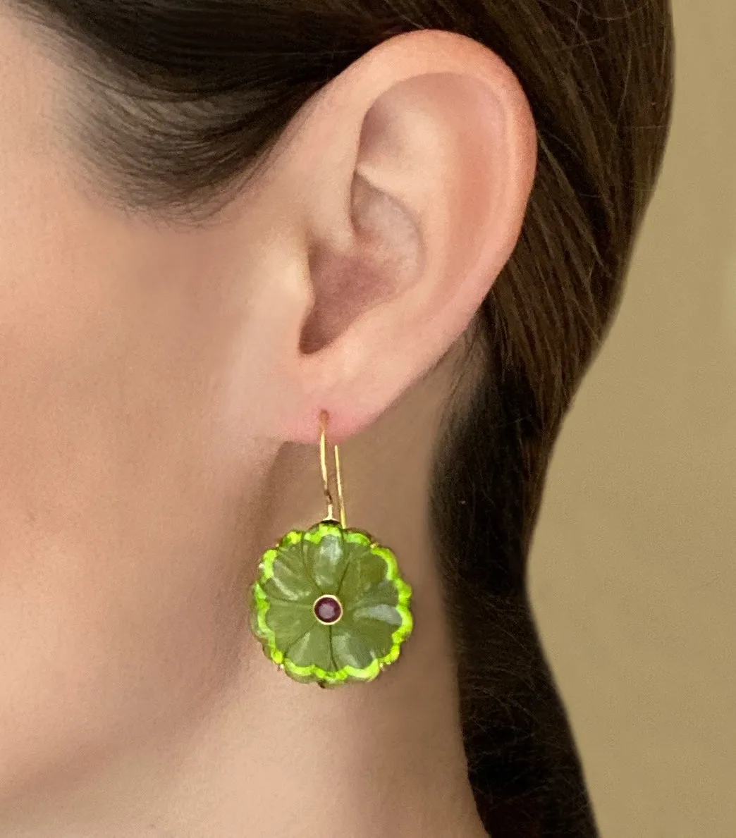 Magnolia Earring-Clover Green