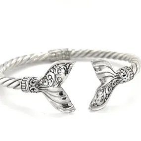 Majestic Half Filigree Whale Tail Cuff Bracelet