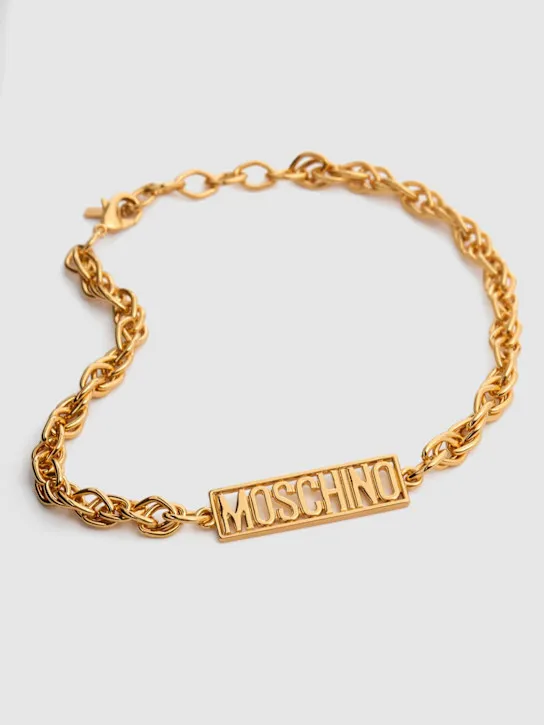 Moschino   Plate logo collar necklace 
