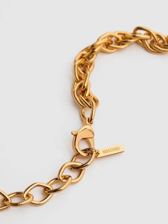 Moschino   Plate logo collar necklace 