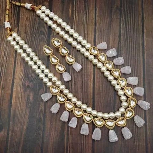 Moti Ad Kundan Beads Set