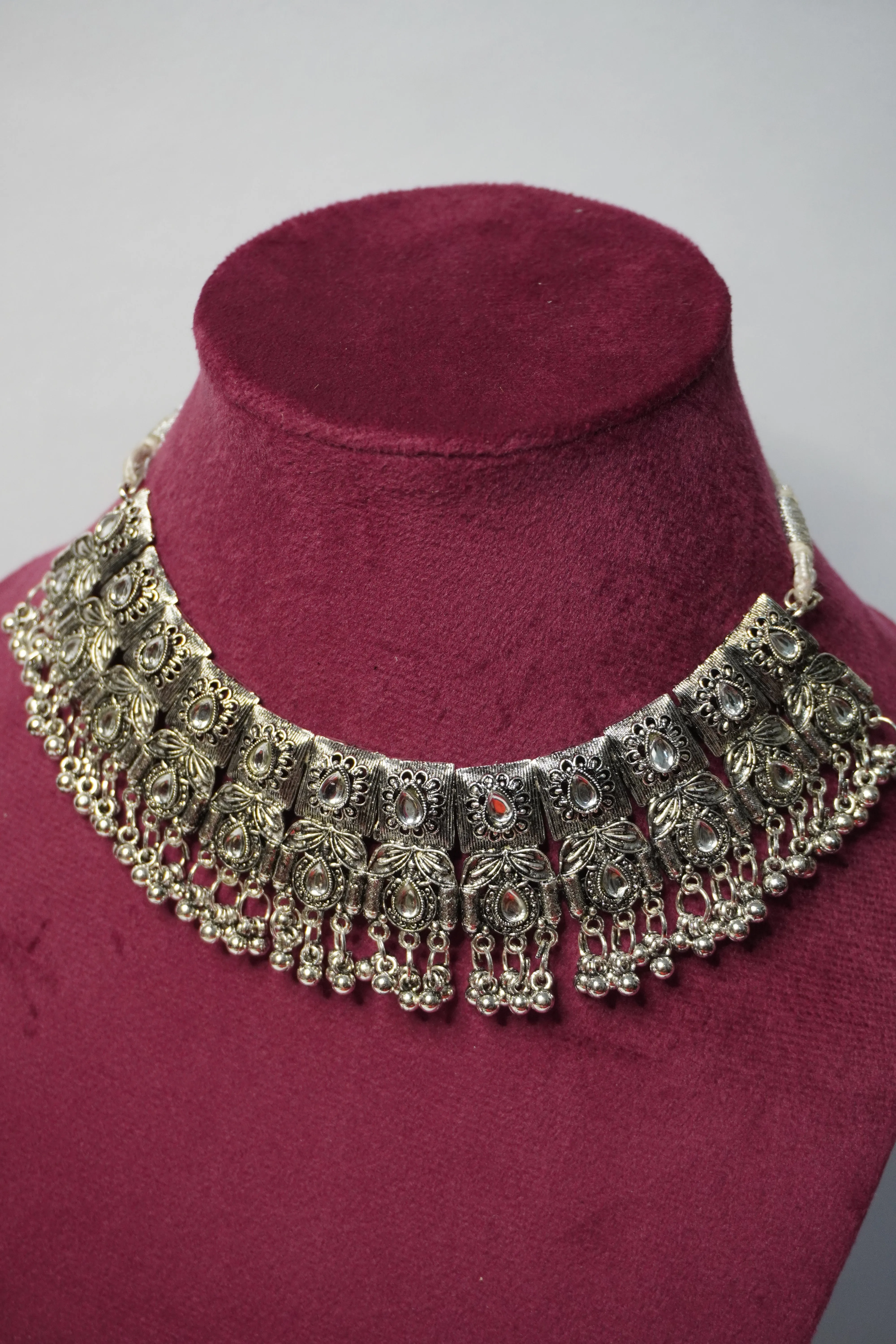 Oxidised Necklace with Earring