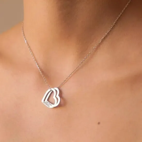 Personalized Double Heart Necklace