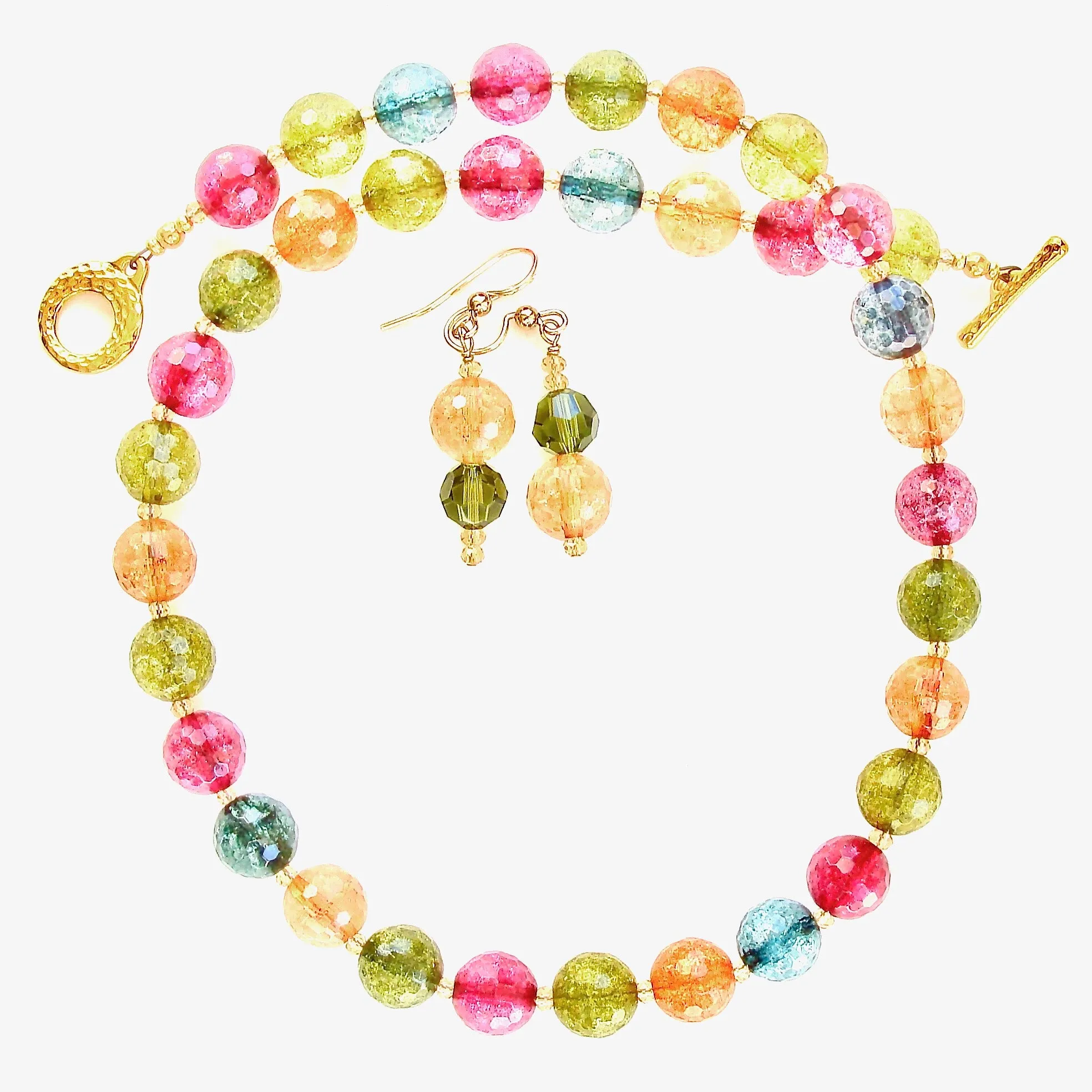 Racquel: Rainbow Quartz Necklace Set