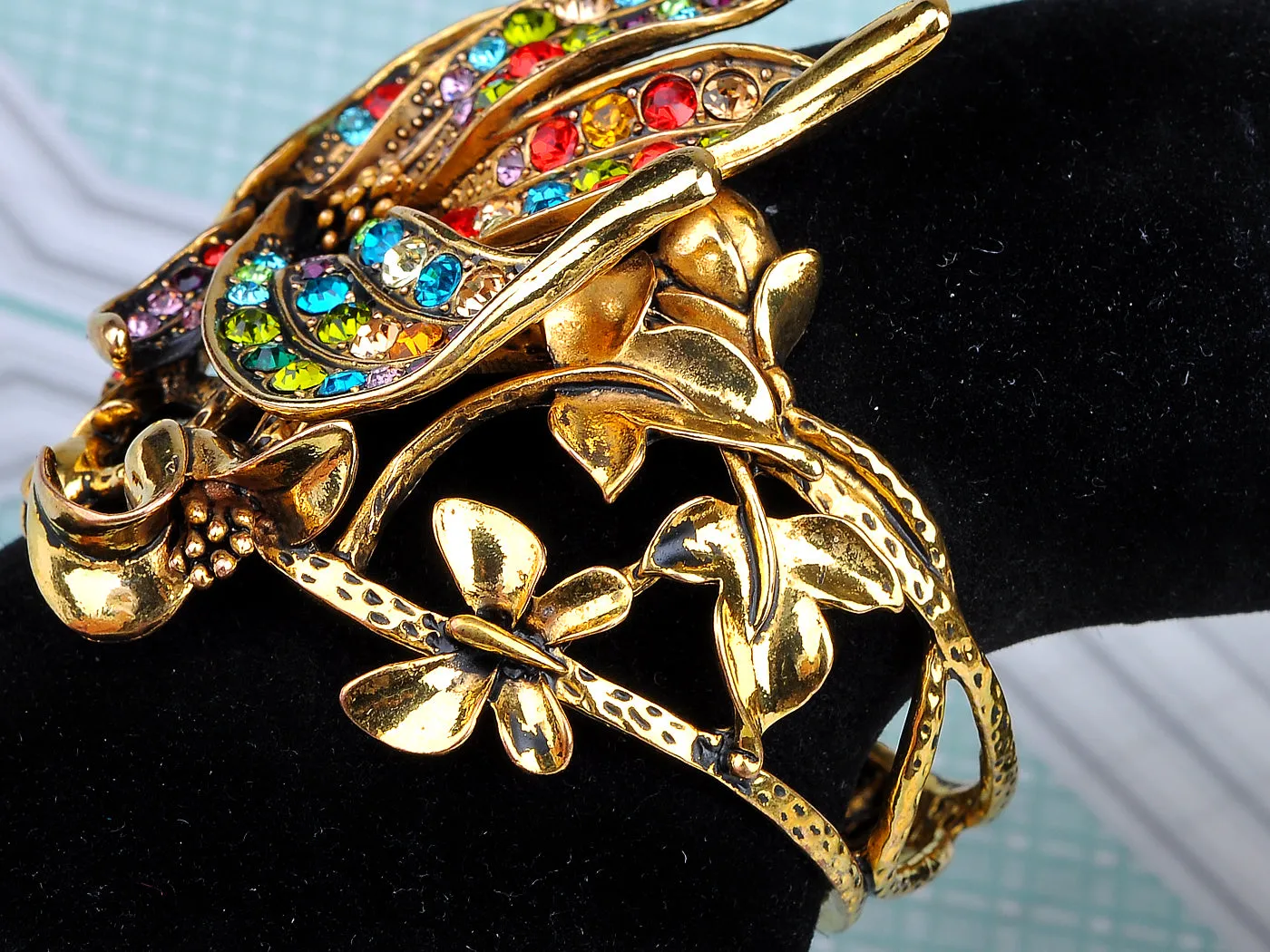 Rainbow Multi Colorful Flower Bracelet Bangle