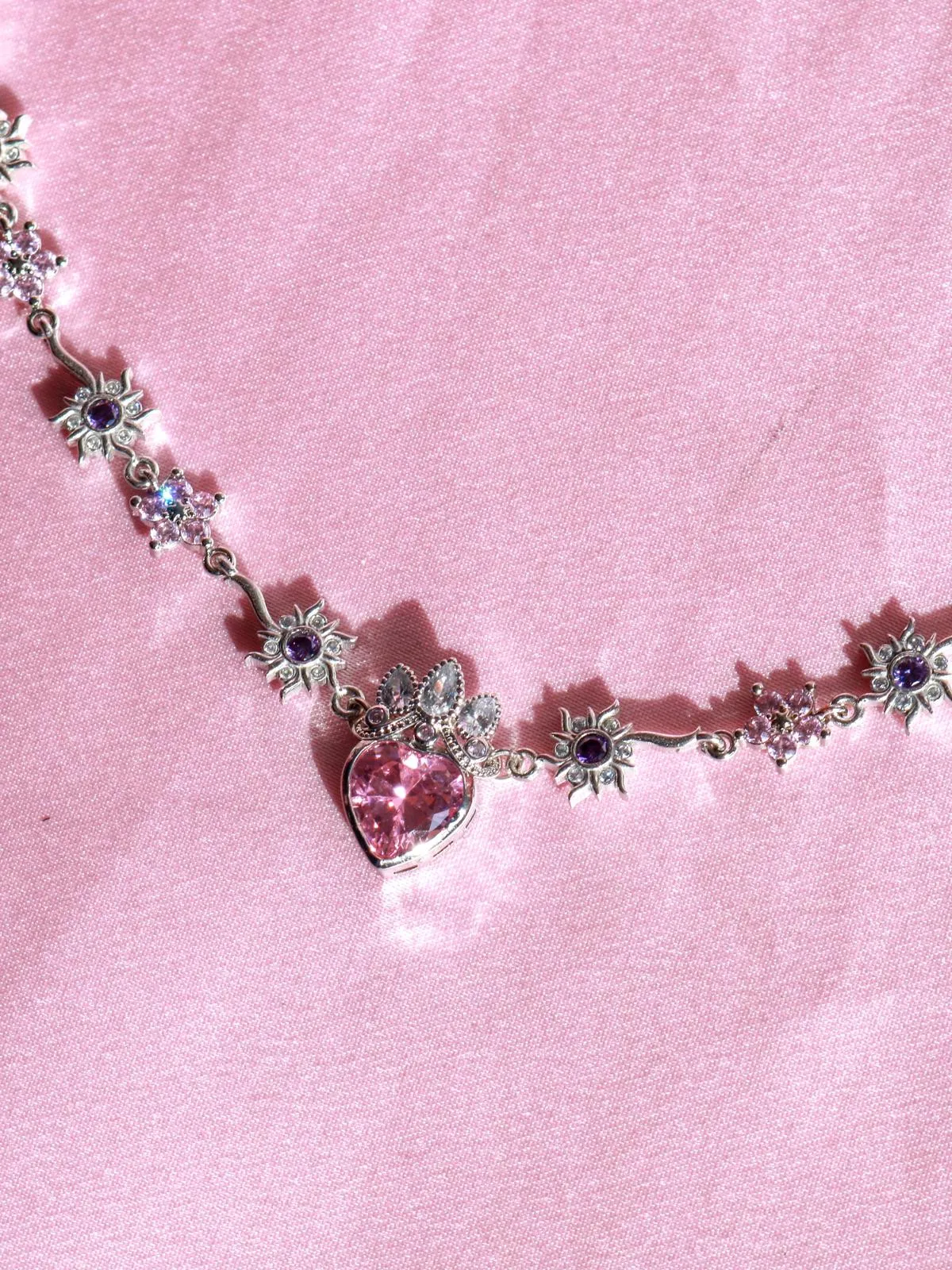 Rapunzel Sunkissed Necklace, Princess Jewelry, Pink Flower Necklace