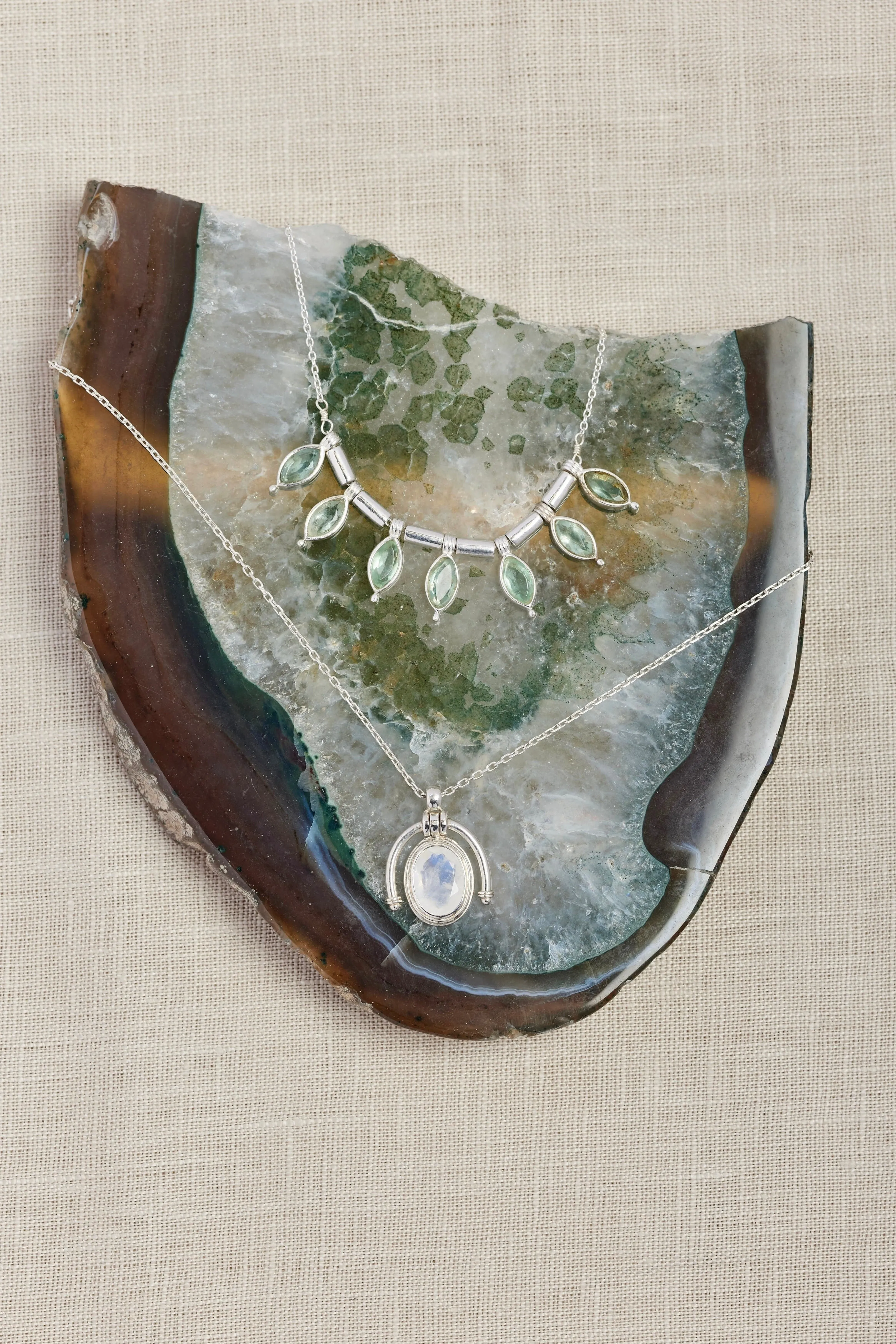Rising Apatite Silver Necklace