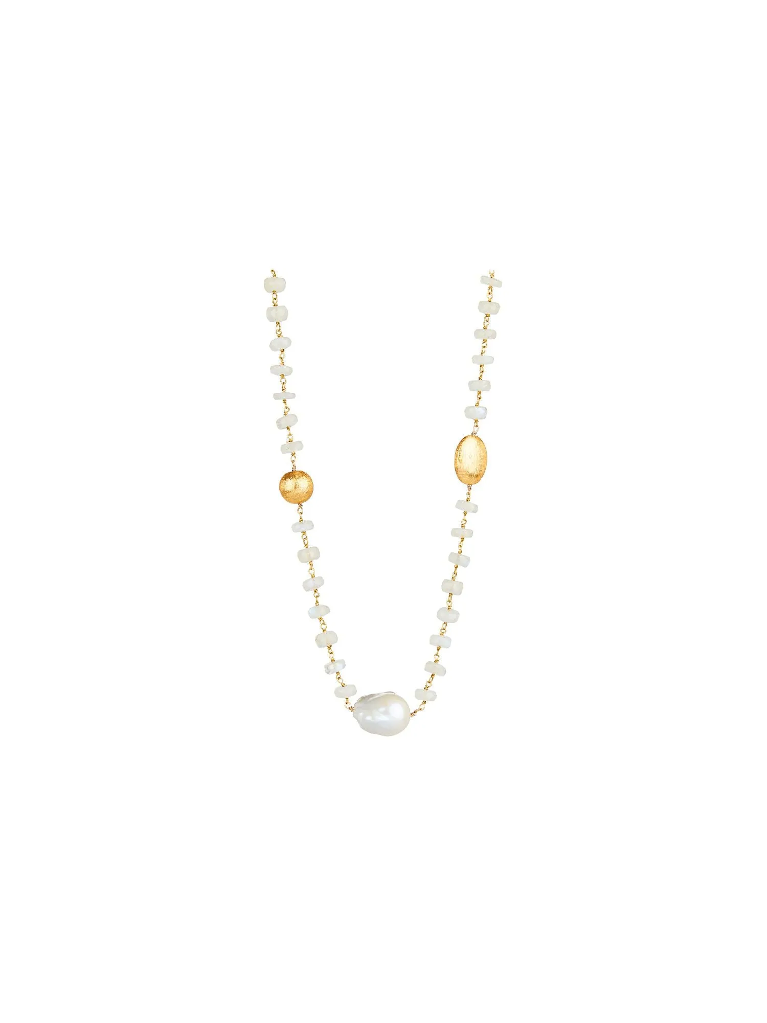 Stone & Pearl Beaded Necklace