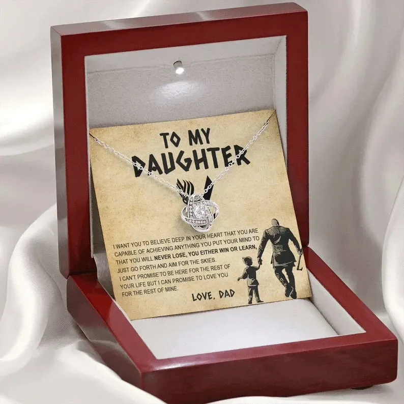 To my Daughter necklace, Gift for Daughter from Dad, Daughter Necklace, Viking Style Love Knot Necklace