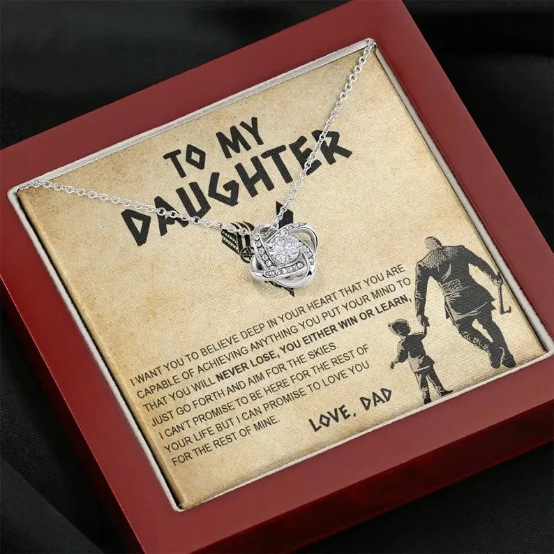 To my Daughter necklace, Gift for Daughter from Dad, Daughter Necklace, Viking Style Love Knot Necklace
