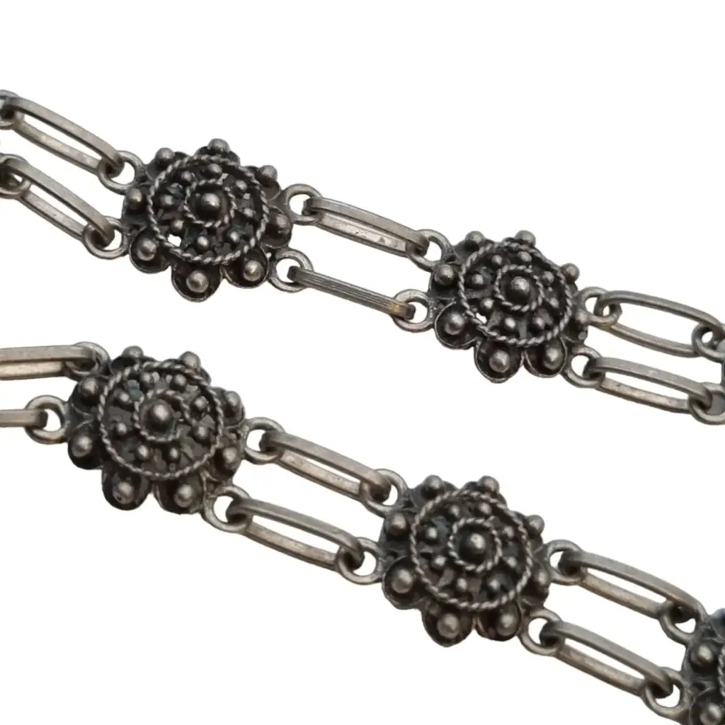 Traditional charro salamanca filigree earrings bracelet, 925 silver.