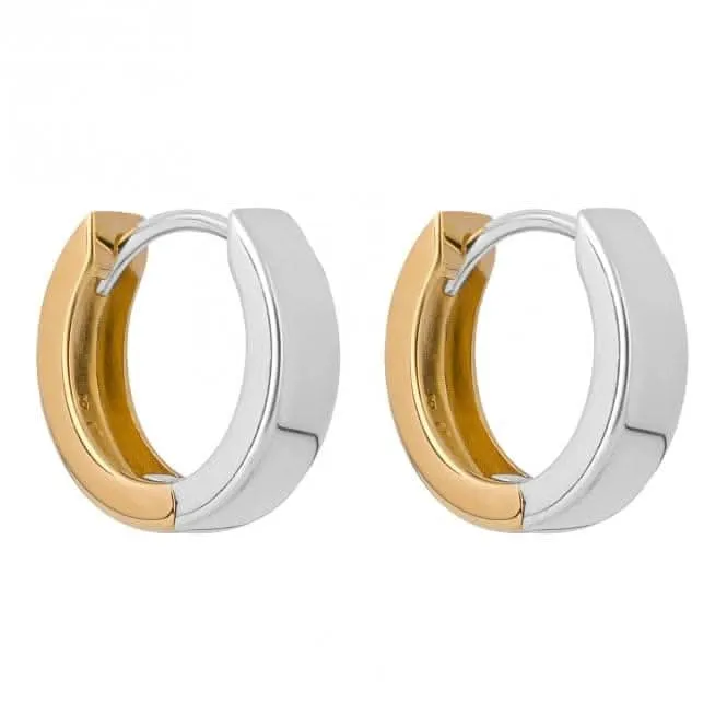 Two Tone Huggie Hoop Earrings E6246