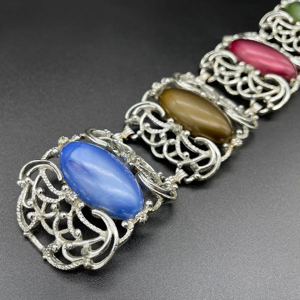 【USA輸入】ヴィンテージ SARAH COV. マルチカラー フィリグリー ブレスレット/Vintage SARAH COV. Filigree Bracelet
