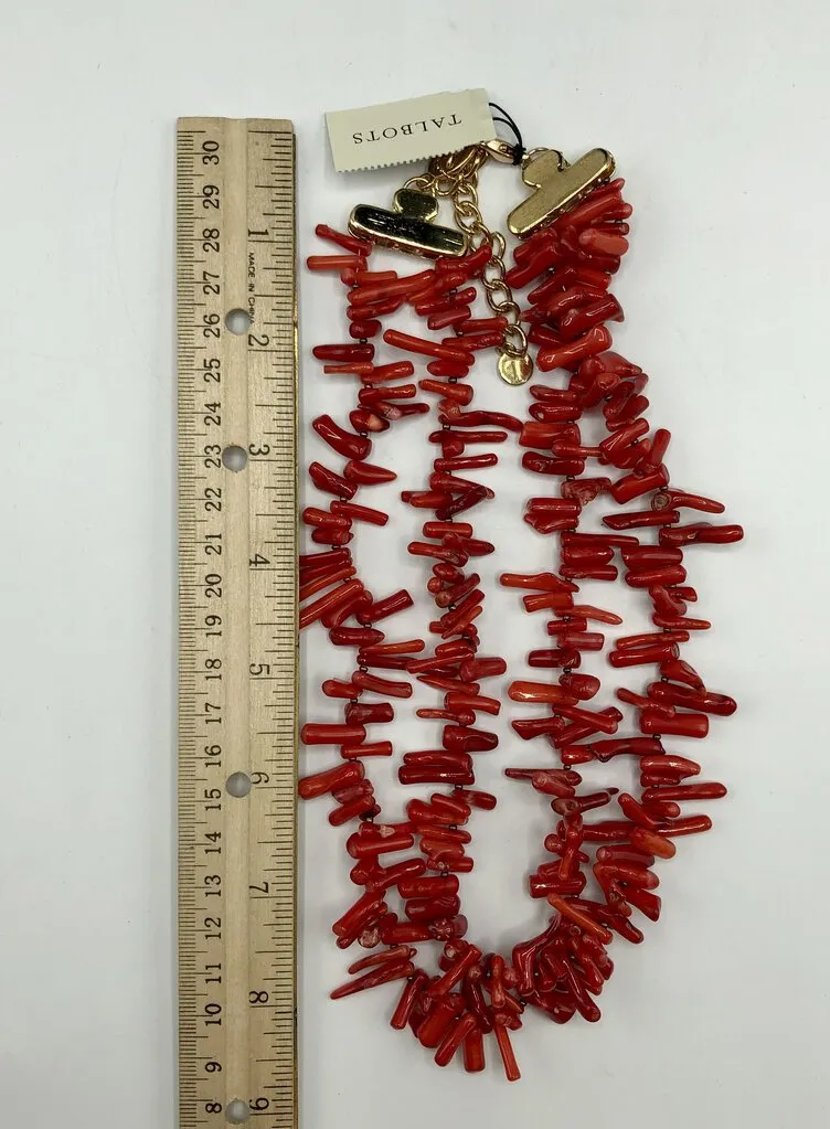 Vintage Talbots Faux Natural Coral Double Strand Necklace /b
