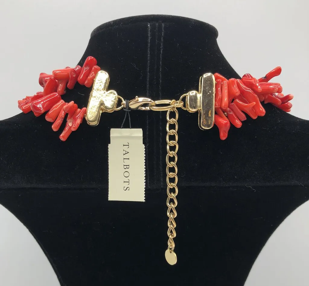 Vintage Talbots Faux Natural Coral Double Strand Necklace /b
